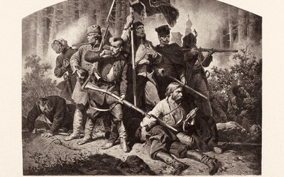  Powstanie styczniowe,  Bitwa z cyklu Polonia,  heliograwiura Artura Grottgera