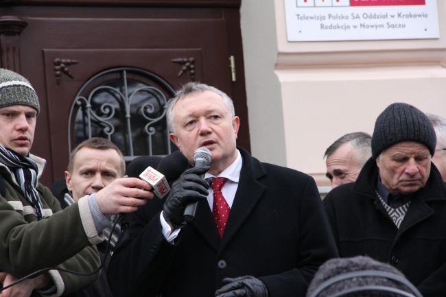 Protest rolników w Nowym Sączu