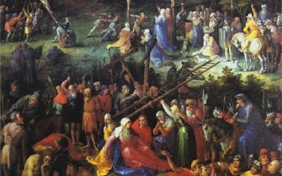 Jan Breughel (starszy) „Wielka Kalwaria”,  olej na desce, ok. 1604, Galeria Uffizi, Florencja