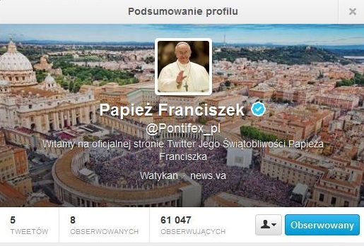 Nowe tweety Franciszka