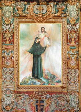 Kanonizacyjny obraz św. Faustyny Kowalskiej na fasadzie bazyliki św. Piotra w Watykanie. Apostołka Miłosierdzia Bożego została ogłoszona świętą 30 kwietnia 2000 r. Jej beatyfikacja odbyła się 18 kwietnia 1993 r.