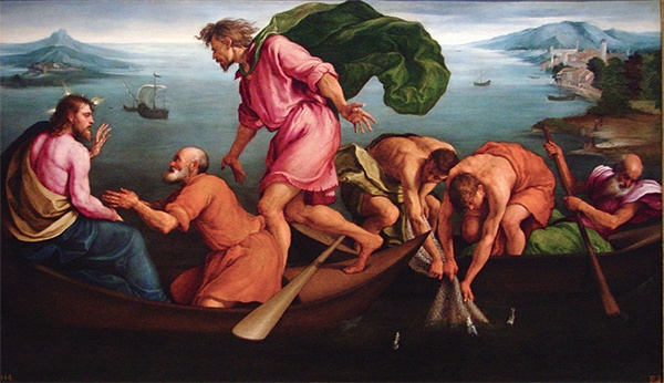 Jacopo da Ponte, zwany Bassano „Cudowny połów” olej na płótnie, 1545 Narodowa Galeria Sztuki, Waszyngton 