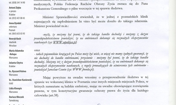 Będzie śledztwo w polskich klinikach in vitro?