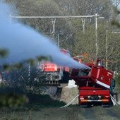 Pożar pociagu z chemikaliami