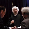 Prezydent Iranu Hassan Rowhani po konferencji prasowej w siedzibie ONZ w Nowym Jorku