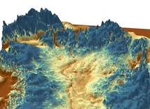 Uzyskany za pomocą badania radarowego obraz ukrytego pod lodami Grenlandii ogromnego kanionu. Przed 4 mln lat było to prawdopodobnie koryto największej rzeki na wyspie 