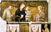Fresk Pietra Lorenzettiego „Madonna z Dzieciątkiem, św. Janem i św. Franciszkiem” z dolnej bazyliki św. Franciszka  