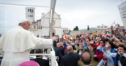 Przybycie Franciszka wzbudziło entuzjazm mieszkańców Asyżu