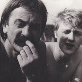 Józef Świerk z synem, zdjęcie z 1978 r.