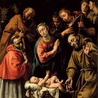 Tanzio da Varallo „Pokłon pasterzy ze św. Franciszkiem  i św. Karolem Boromeuszem”  olej na płótnie, ok. 1626 Muzeum Sztuki, Los Angeles