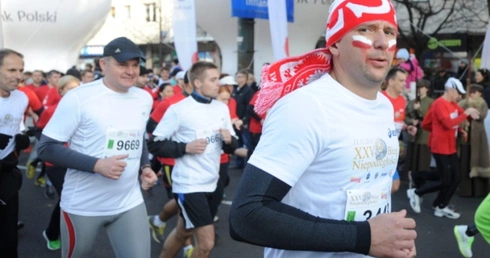 Na mecie Biegu Niepodległości  