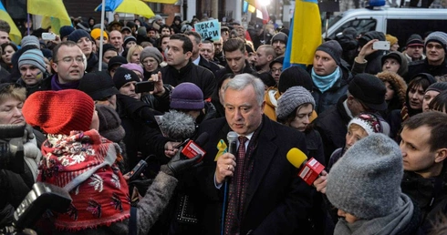 Manifestacja przed ambasadą Ukrainy