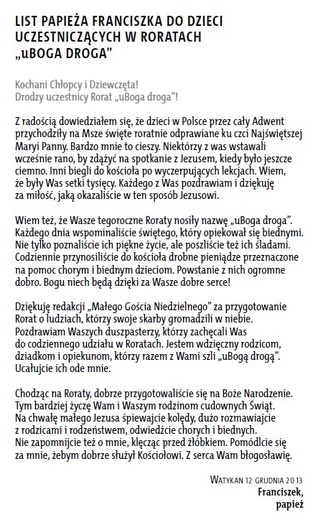 Papież Franciszek i "Mały Gość"
