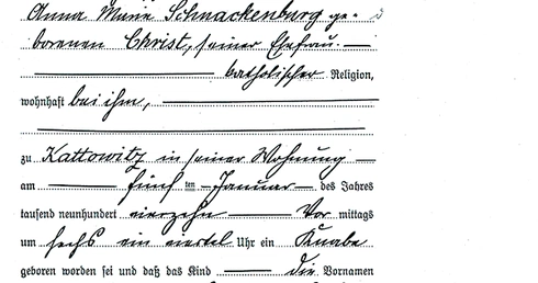 Metryka urodzenia ks. prof. Rudolfa Schnackenburga