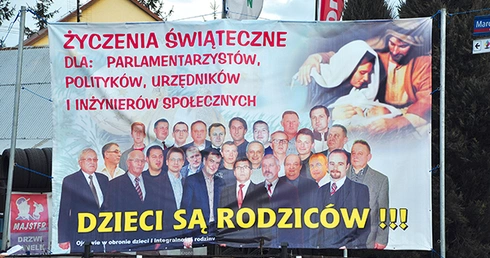  Banner to pierwsze publiczne wystąpienie w obronie rodziny i dzieci