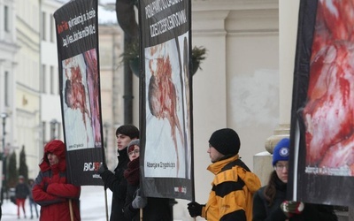 Fundacja "Pro-prawo do życia" protestowała przeciwko aborcji.