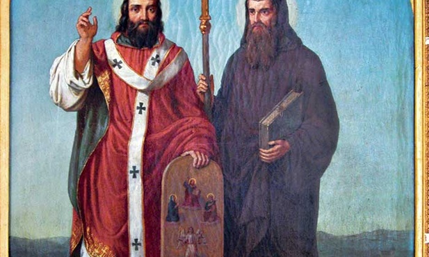 Josef Zelený „Św. Cyryl i św. Metody”  olej na płótnie, 1863 Klasztor benedyktynów, Rajhrad 