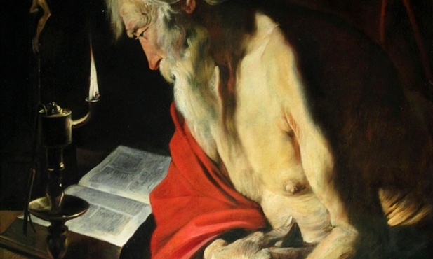 Św. Hieronim pogrążony w lekturze Biblii