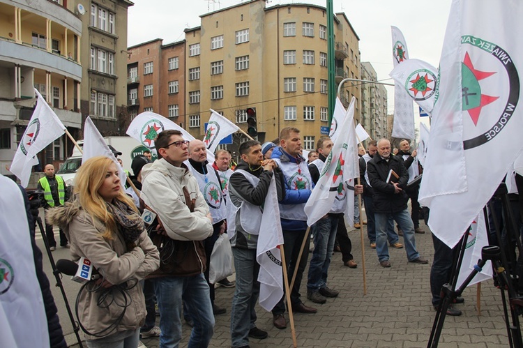 Protest ratowników górniczych