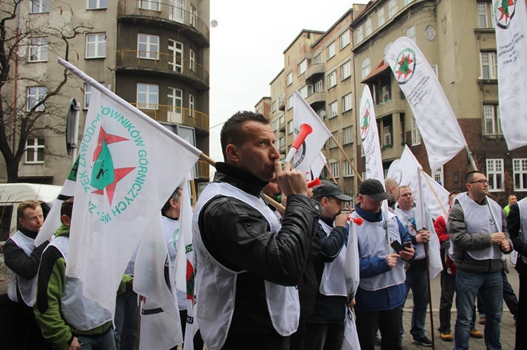 Protest ratowników górniczych