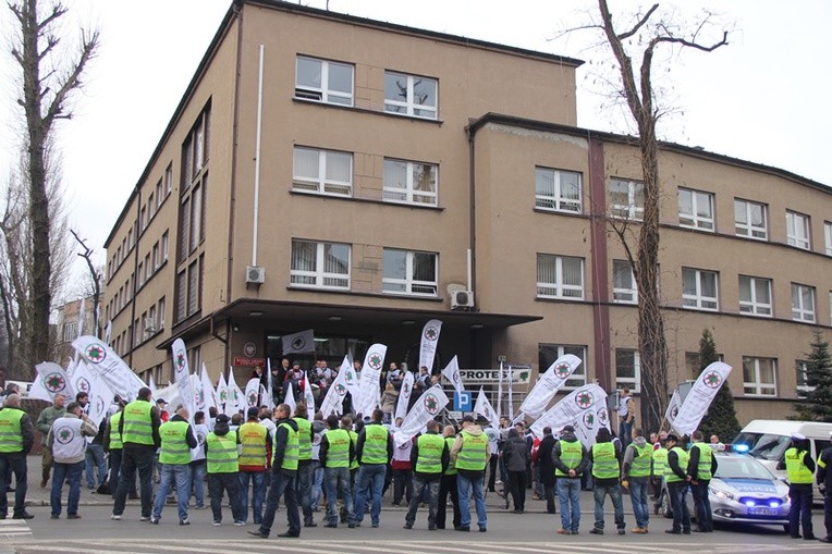 Protest ratowników górniczych