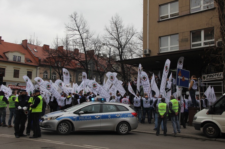 Protest ratowników górniczych