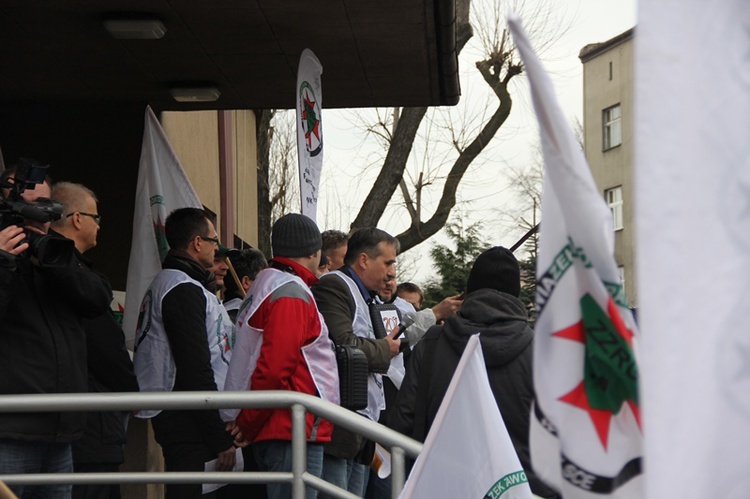 Protest ratowników górniczych