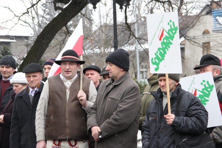 Prostest rolników w Nowym Sączu w 2013 roku