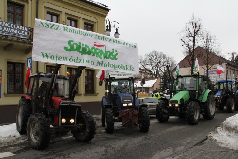 Prostest rolników w Nowym Sączu w 2013 roku