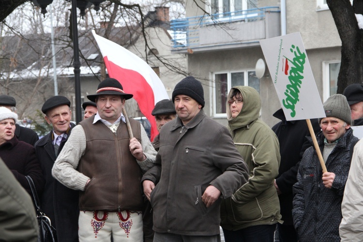 Prostest rolników w Nowym Sączu w 2013 roku