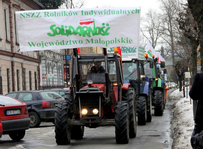 Prostest rolników w Nowym Sączu w 2013 roku