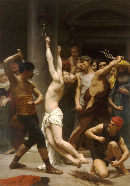 Willi-Adolphe Bouguereau "Biczowanie naszego Pana Jezusa Chrystusa", 1880, Katedra w La Rochelle
