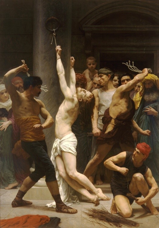 Willi-Adolphe Bouguereau "Biczowanie naszego Pana Jezusa Chrystusa", 1880, Katedra w La Rochelle