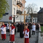 Ulicami Płocka krzyż nieśli: księża, ojcowie, matki, dzieci, młodzież, siostry zakonne i seminarzyści