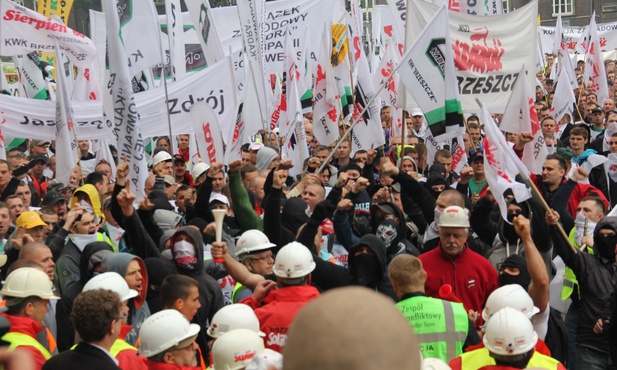 Demonstracja górników