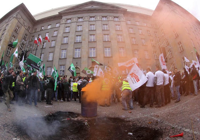 Demonstracja górników