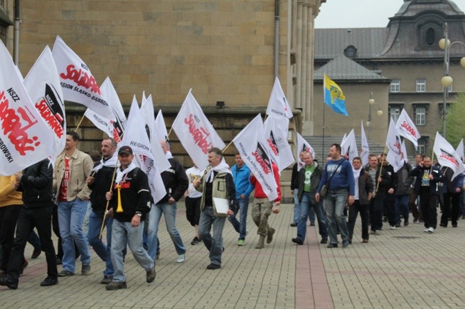 Demonstracja górników