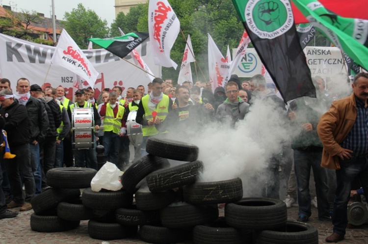 Demonstracja górników