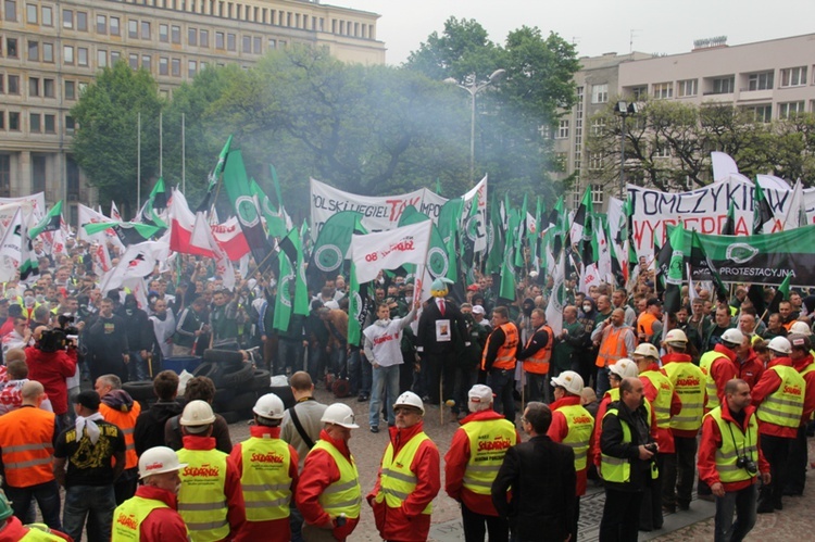 Demonstracja górników