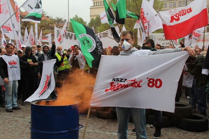 Demonstracja górników