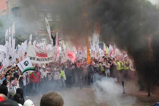 Demonstracja górników