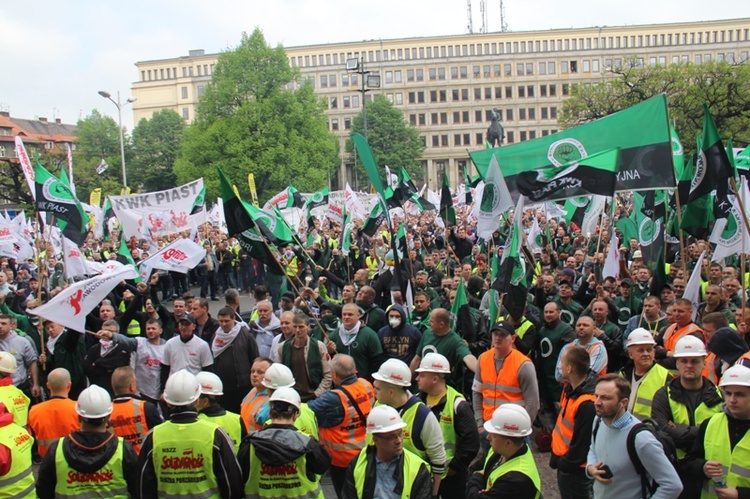 Demonstracja górników