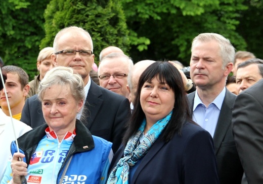 Prezydent Komorowski z cyklistami w Bielsku-Białej