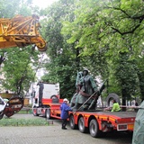 Demontaż pomnika żołnierzy sowieckich