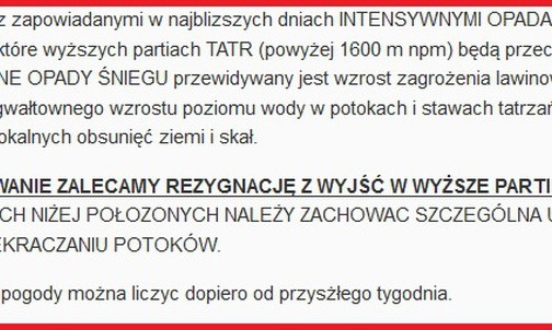 Tatry: rośnie zagrożenie lawinowe