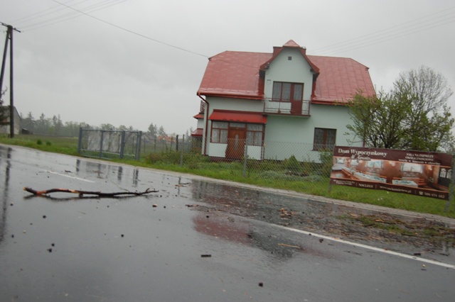 Opady deszczu w okolicach Czarnego Dunajca