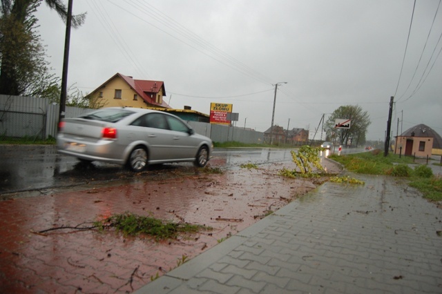 Opady deszczu w okolicach Czarnego Dunajca