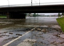 Wysoki poziom Wisły w Krakowie