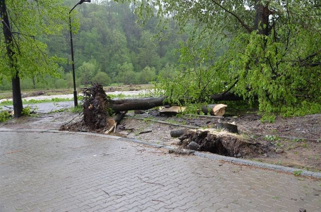 Szkody po nawałanicy w Mszanie Dolnej