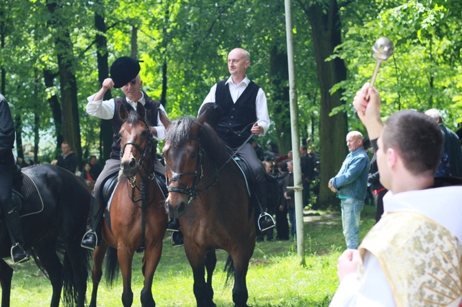 Jeźdźcy i zaprzęgi konne na pielgrzymce